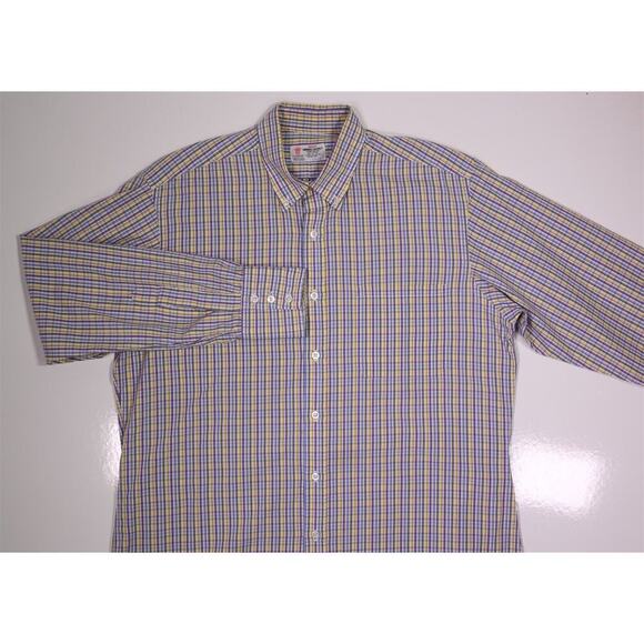 Turnbull & Asser Custom Purple/Yellow Check Cotton Dress Shirt (42) 16.5-34/35 - Picture 3 of 7